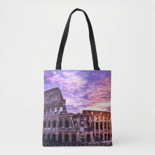 Bolso De Tela Pintura del Coliseo en Roma al atardecer