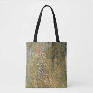Bolso De Tela Pintura del Crucifijo con una estatua de la Virgen