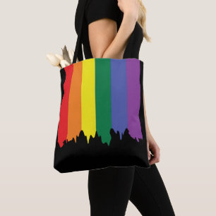 Bolso De Tela Pintura del derrame de arcoiris del Orgullo Gay