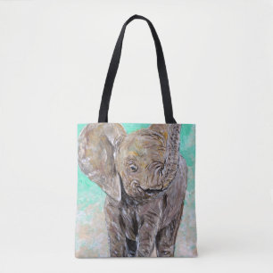 Bolso De Tela Pintura del elefante del bebé