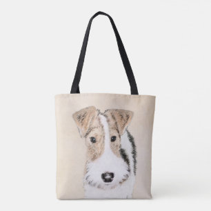 Bolso De Tela Pintura del fox terrier del alambre - arte