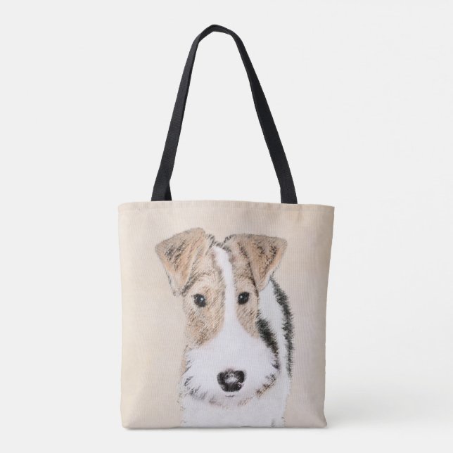 Bolso De Tela Pintura del fox terrier del alambre - arte (Reverso)