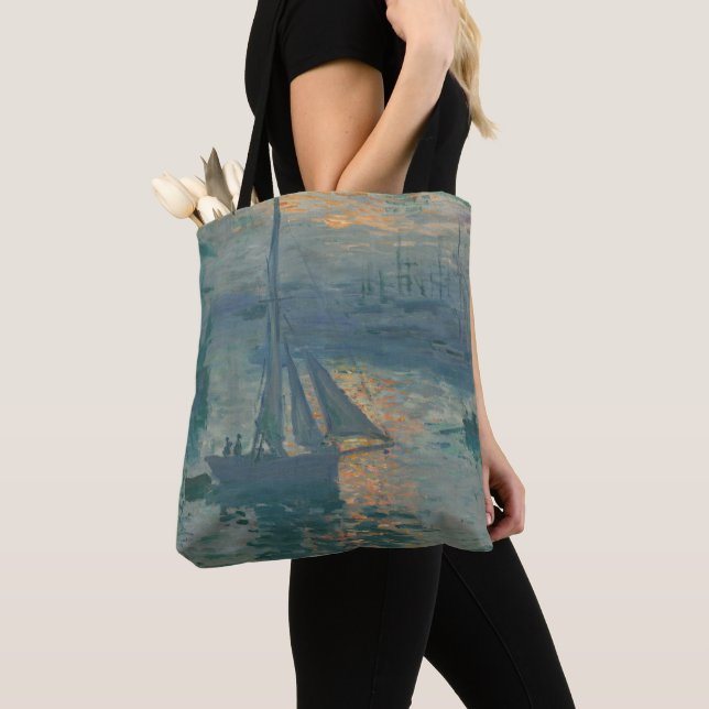Bolso De Tela Pintura del Impresionismo Marítimo Monet Sunrise (Detalle)