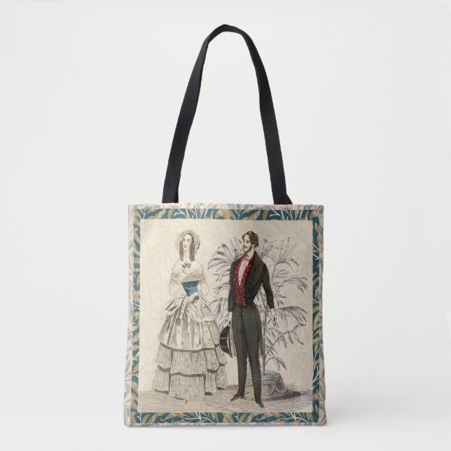 Bolso De Tela Pintura del matrimonio Boda victoriano de 1844 (Anverso)