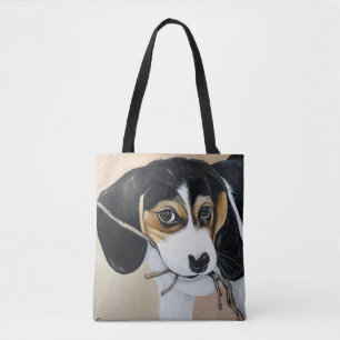 Bolso De Tela Pintura del perrito del beagle