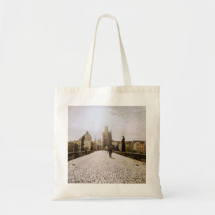 Bolso De Tela Pintura del puente Carlos en Praga al amanecer