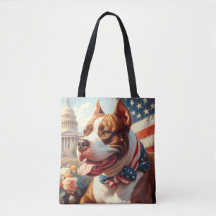 Bolso De Tela Pintura del Viejo Toro Terrier Americano