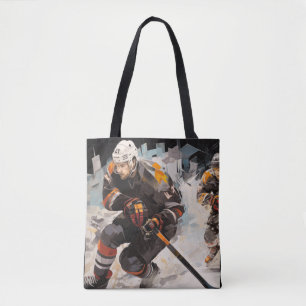 Bolso De Tela Pintura deportiva de Hockey sobre hielo Resumen Ar