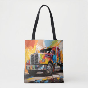 Bolso De Tela Pintura deportiva de Truck Action Resumen de decor