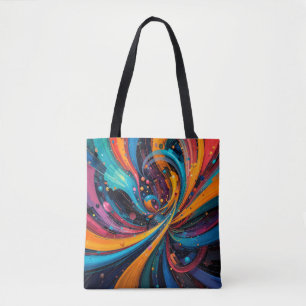 Bolso De Tela Pintura digital abstracta colorida