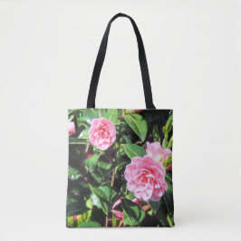 Bolso De Tela Pintura digital de camellias rosas por toda la bol