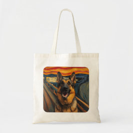 Bolso De Tela Pintura expresionista de ansiedad de pastor alemán