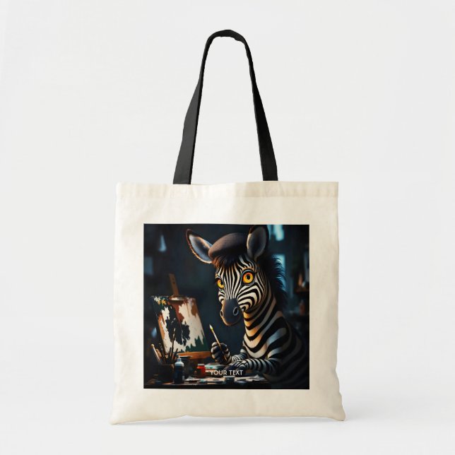 Bolso De Tela Pintura facial de cebra suave (Frente)
