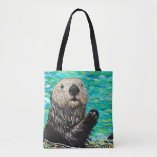 Bolso De Tela Pintura feliz de orugas de mar