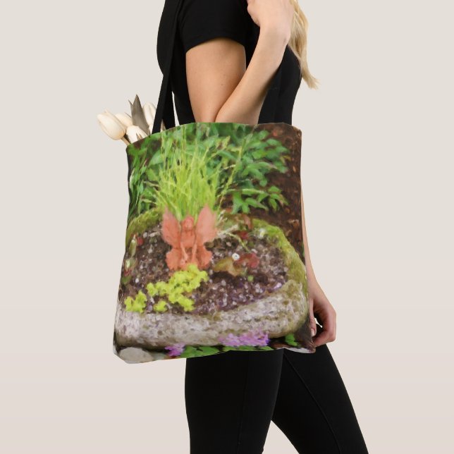 Bolso De Tela Pintura fotográfica de Flower Garden Fairy (Detalle)