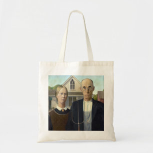 Bolso De Tela Pintura gótica estadounidense de Grant Wood