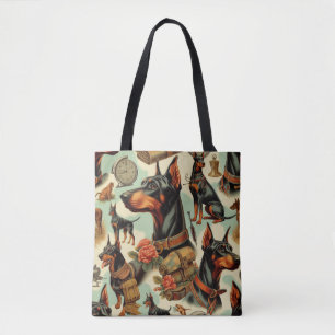 Bolso De Tela Pintura inmaculada Doberman