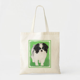 Bolso De Tela Pintura japonesa de cachorro con chin - Arte origi