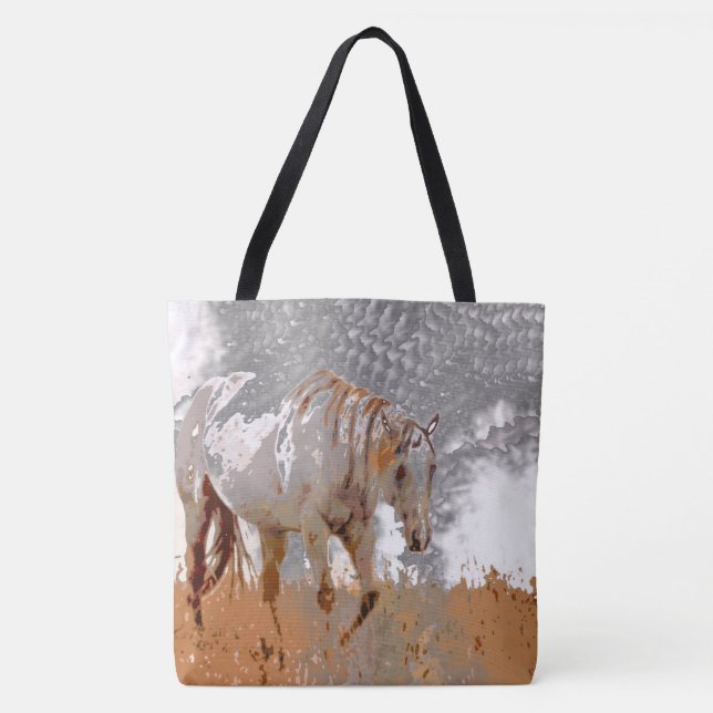 Bolso De Tela Pintura loca - Caballo (Anverso)