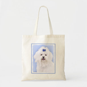 Bolso De Tela Pintura maltesa - Arte original del perro