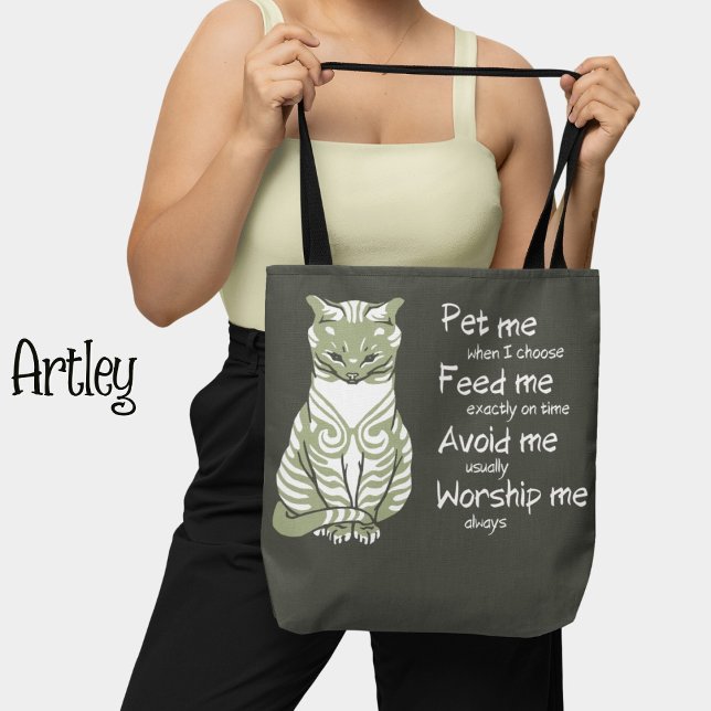 Bolso De Tela Pintura moderna de Mascota de frases gáticas ricas (Subido por el creador)