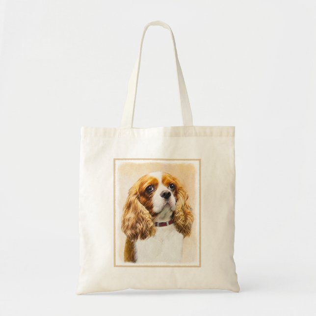 Bolso De Tela Pintura original de Cavalier King Charles Spaniel (Frente)