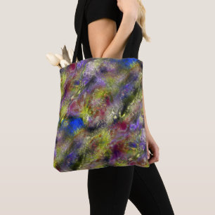 Bolso De Tela Pintura roja amarilla salpicada de arena sobre el