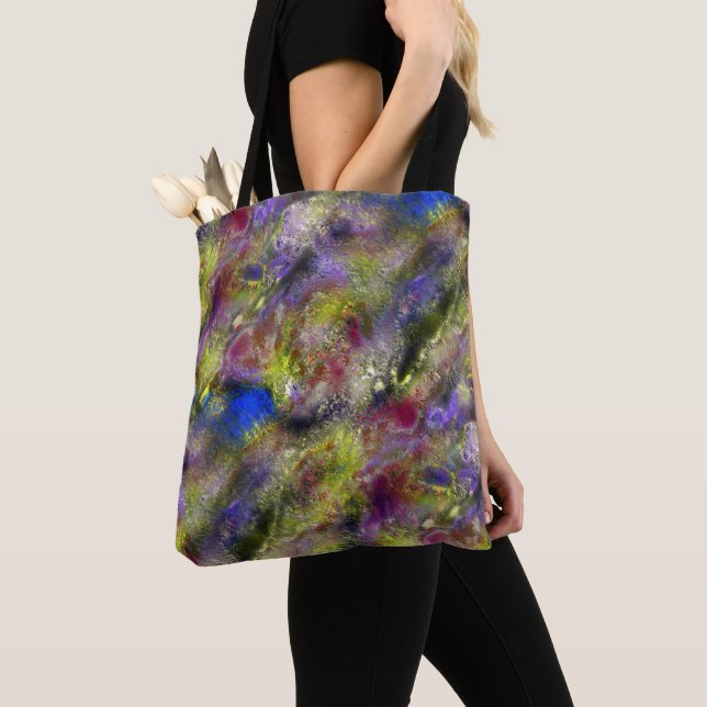 Bolso De Tela Pintura roja amarilla salpicada de arena sobre el  (Detalle)
