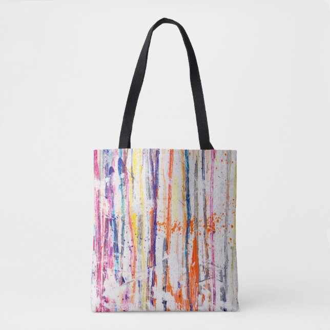 Bolso De Tela Pintura salpicada sobre fondo blanco, arte, fino (Anverso)