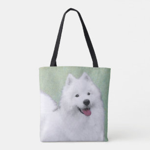 Bolso De Tela Pintura samoyada - Arte de perro original curado