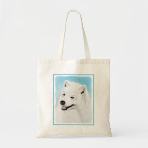 Bolso De Tela Pintura Samoyed - Arte Perro Original Cuto
