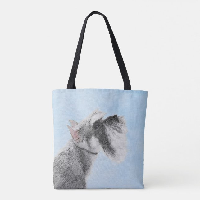 Bolso De Tela Pintura Schnauzer (gigante, estándar) - Arte de pe (Reverso)