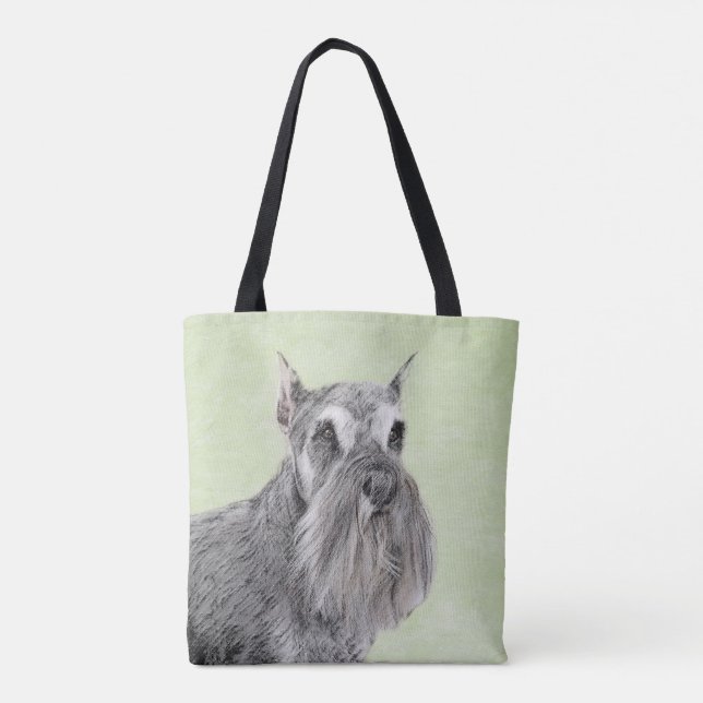 Bolso De Tela Pintura Schnauzer (gigante, estándar) - Arte de pe (Reverso)