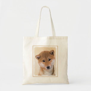 Bolso De Tela Pintura Shiba Inu (roja) - Arte Perro Original
