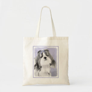Bolso De Tela Pintura Shih Tzu - Arte Perro Original.