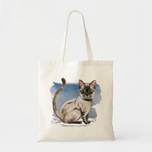 Bolso De Tela Pintura siamesa de la acuarela del gatito