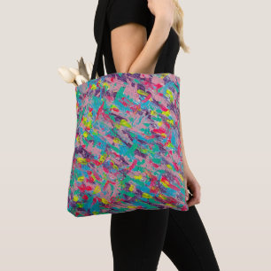 Bolso De Tela Pintura sintética del arcoiris abstracta