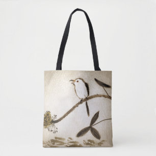 Bolso De Tela Pintura tradicional china de la tinta con los