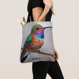Bolso De Tela Pintura vibrante del colibrí de Allen
