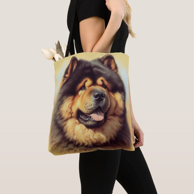 Bolso De Tela Pintura vintage de Chow-Chow (Detalle)
