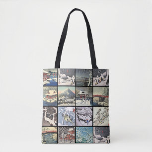 Bolso De Tela pinturas artísticas de paisajes de nieve en japón