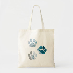 Bolso De Tela Pinturas de pata de perro - Olas de playa y arena