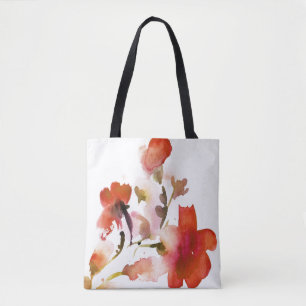 Bolso De Tela Pinturas florales abstractas de la acuarela
