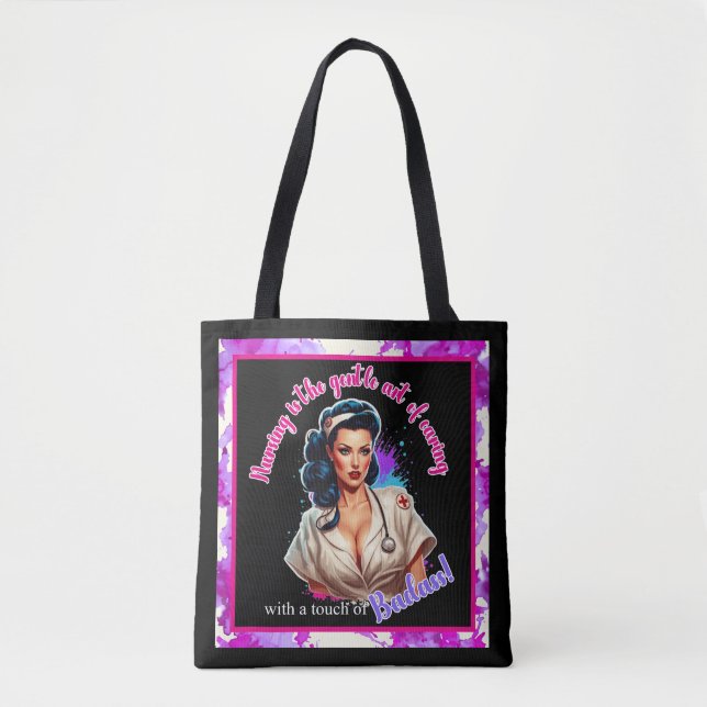 Bolso De Tela Pinup_ Nurse Badass (Anverso)