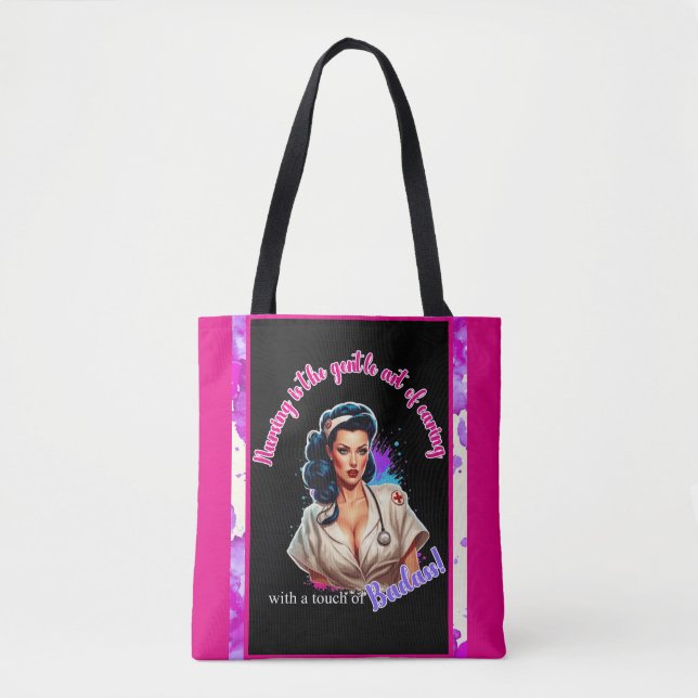 Bolso De Tela Pinup_ Nurse Badass (Anverso)