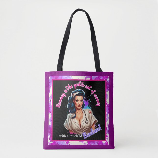 Bolso De Tela Pinup_ Nurse Badass (Anverso)