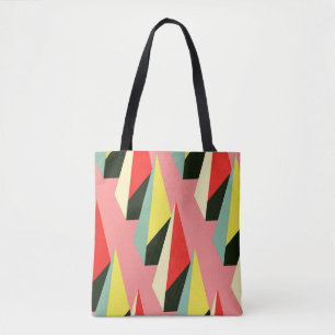 Bolso De Tela Pirámides 3D: Vintage Geométrico Retro.