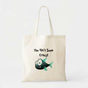 Bolso De Tela Piranha Loco, Diseño de Pez de Dibujos Animados Di