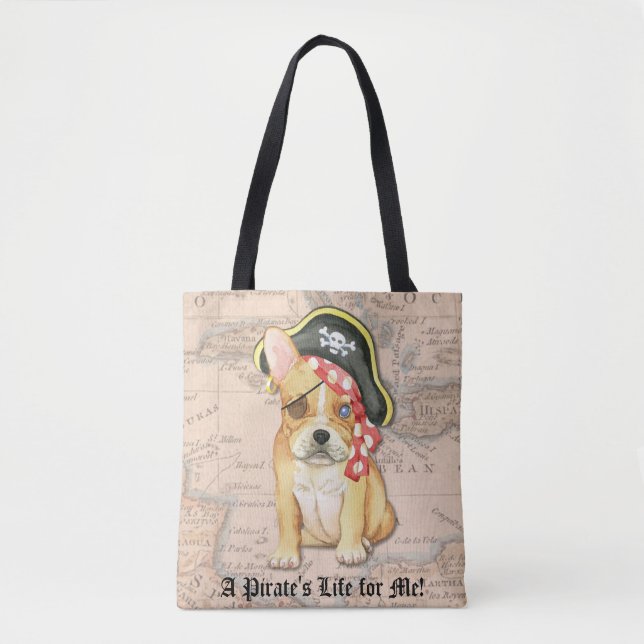 Bolso De Tela Pirata de Bulldog francés (Anverso)