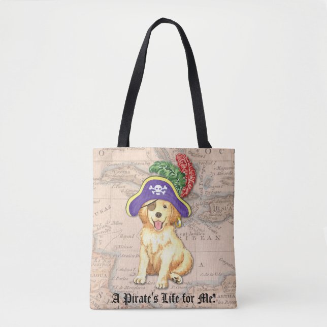 Bolso De Tela Pirata de Golden Retriever (Anverso)